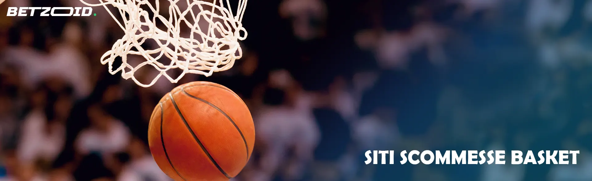 Pallone da basket che entra nel canestro.