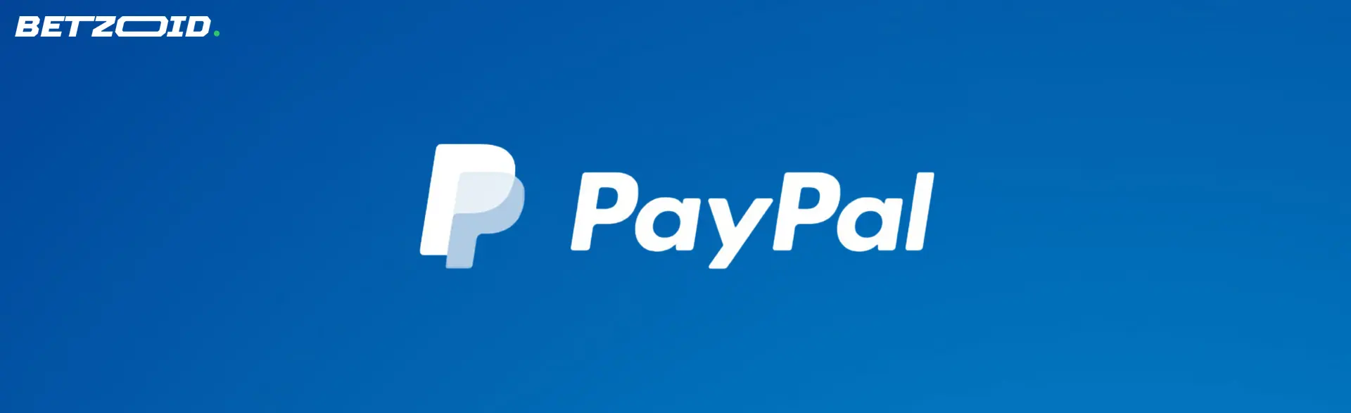 PayPal-Logo auf blauem Hintergrund.
