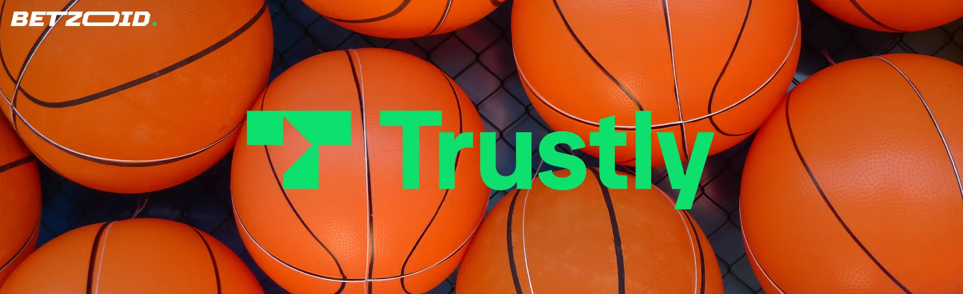 Trustly logo on the background of basketball balls.