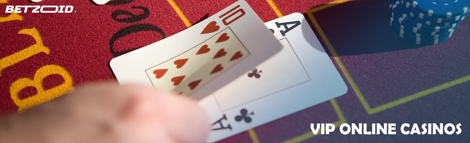 The player lays the cards on the casino table.