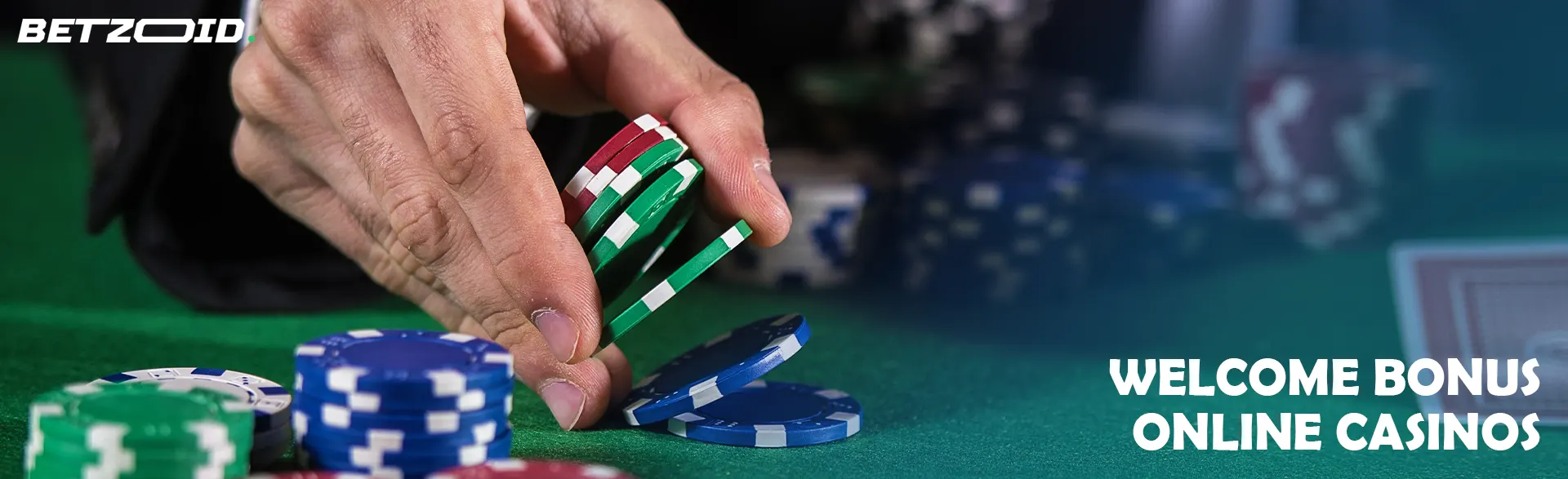 A player places chips on the casino table.