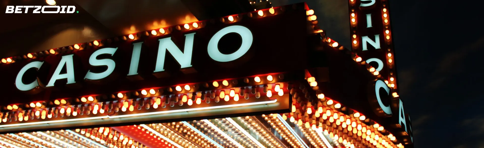 Casino znamení se světly.